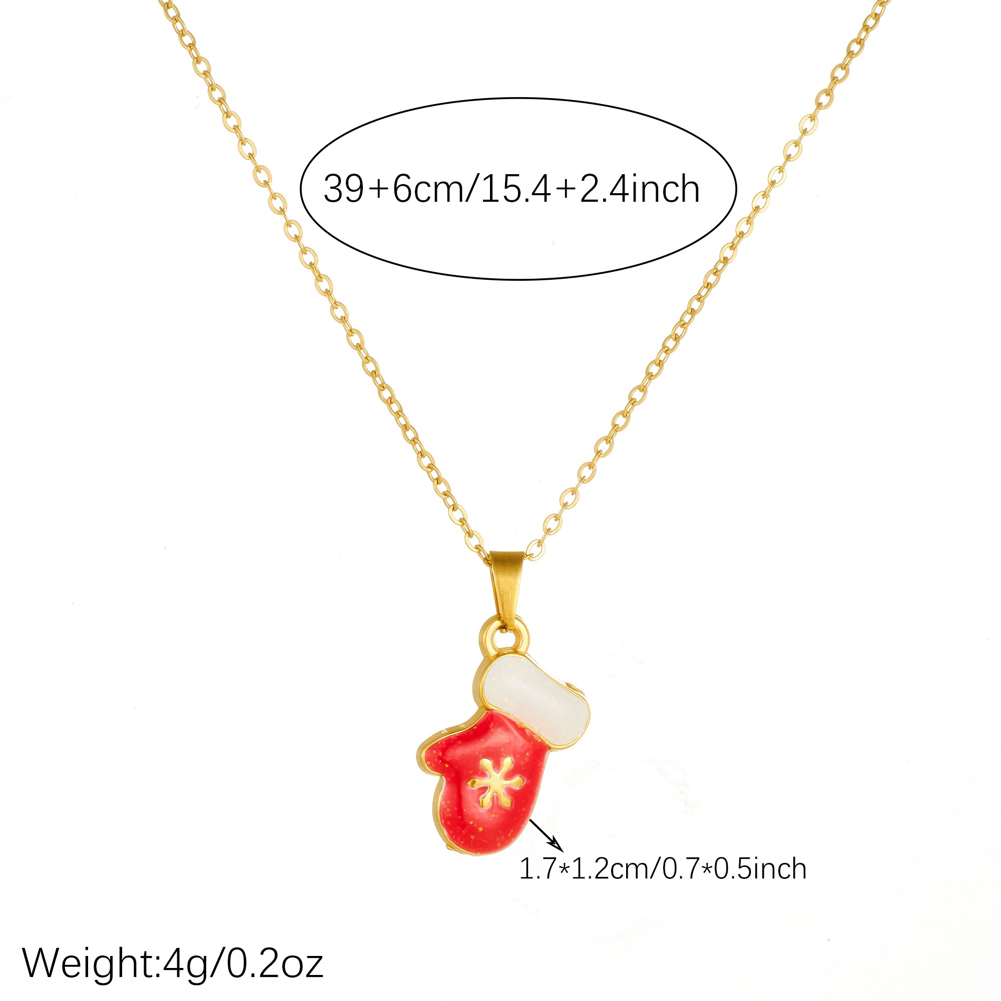 Women's 18K Gold-Plated Red Glove Pendant Necklace